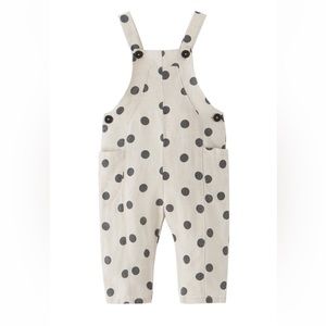 Polka Dot linen jumpsuit girl 4-5 T